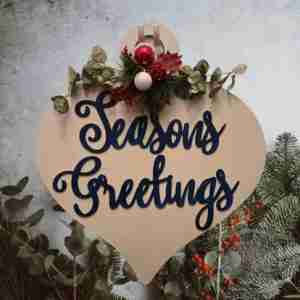Season's Greetings Ornament Sign