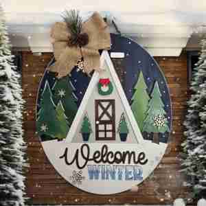 Welcome Winter Oval Sign