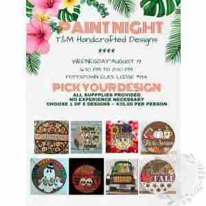 Private Paint Night with T&M Handcrated Designs and the Pottstown Elks Lodge #814