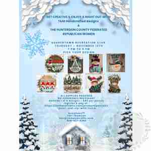 Holiday Paint Night with T&M Handcrafted Designs & the Hunterdon County Federated Republican Women